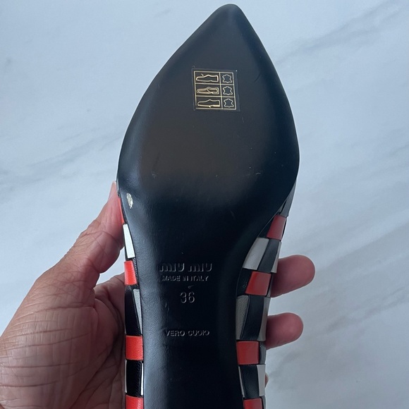 New Miu Miu Multi-color Crosshatch Pumps